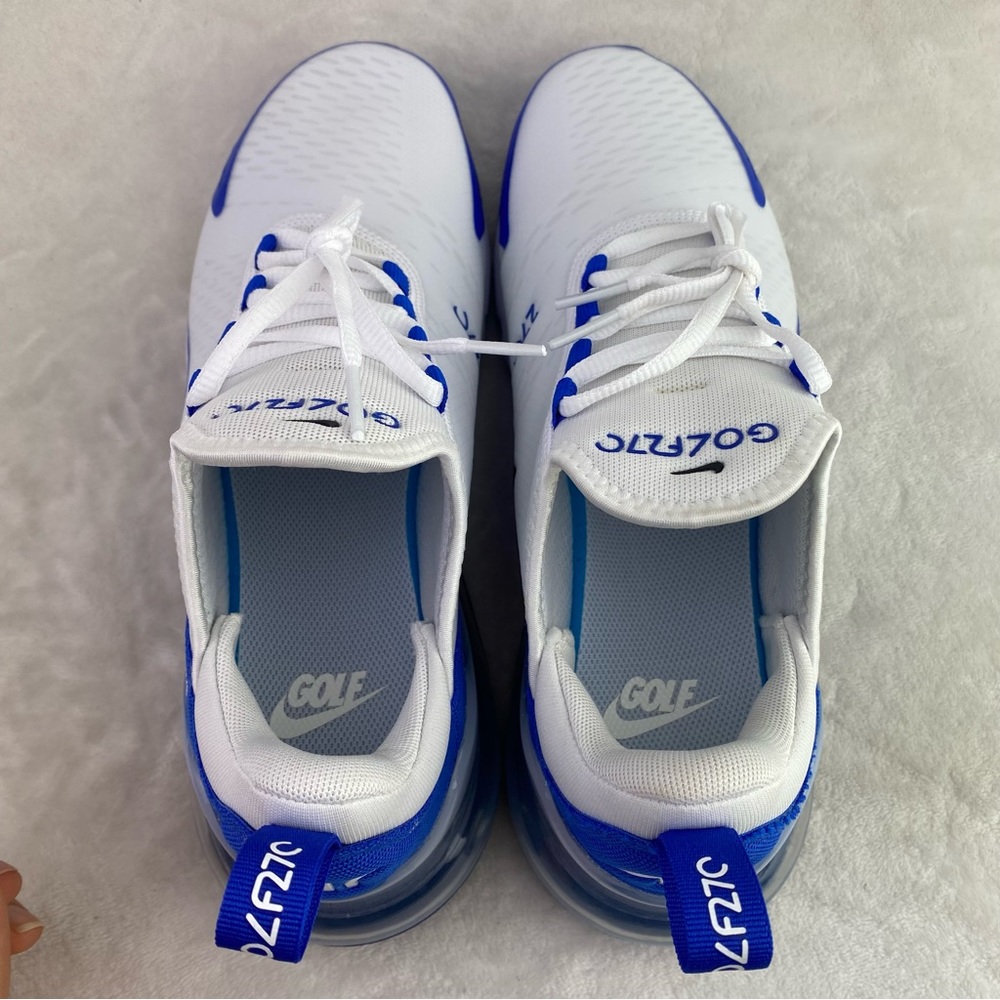 New Nike Air Max 270  White Racer Blue Black CK6483-106 Men's Golf Shoe - Picture 7 of 12
